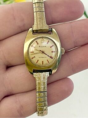 VTG Antique Bulova Automatic 10K Gold-Plated Luxury Swiss Expansion Watch WORKS!